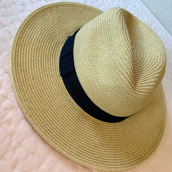 Johnny Was Accessories - Johnny Was Tan Straw Hat with Black Ribbon